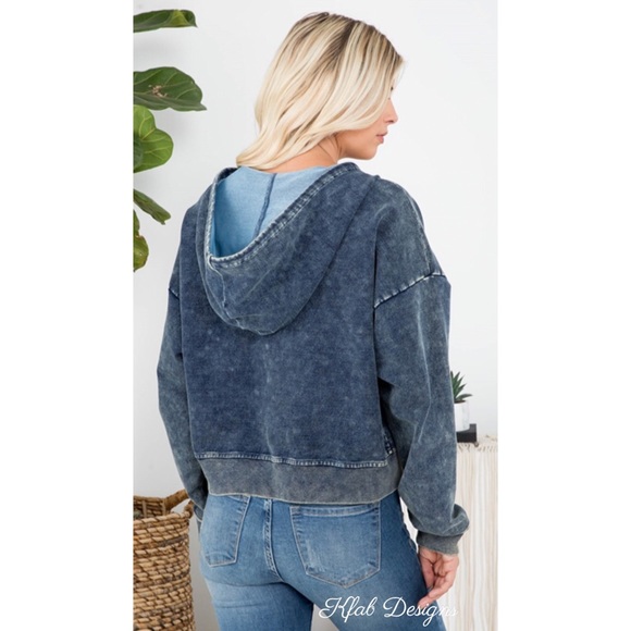 ❤️LAST! Mineral Wash Oversized Zip Up Hoodie - Picture 7 of 7